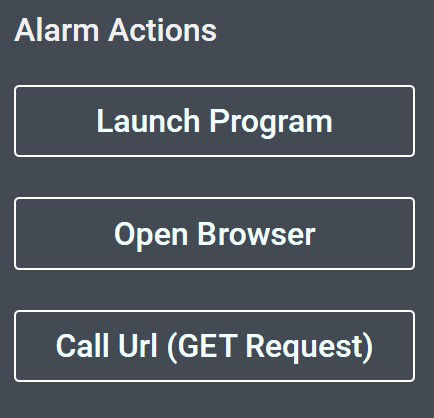 alarm actions screenshot